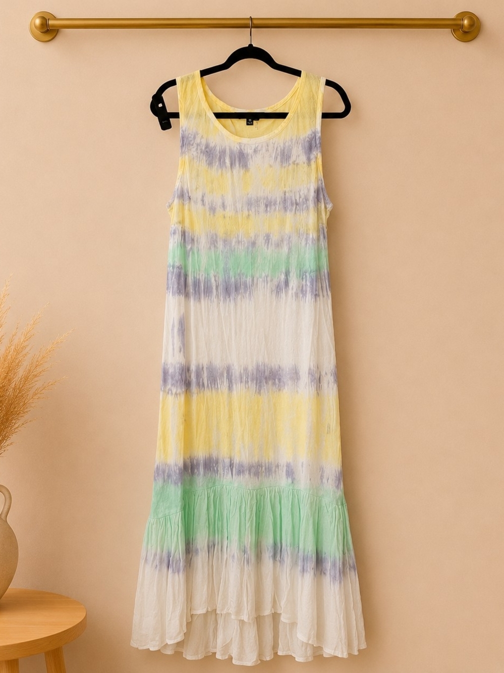 CHARLIE B Yellow, Lavender & Cream Tie-Dye Top